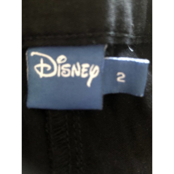 DISNEY Women’s Size 2 Mickey Mouse Black Capri Pants Silver Button - Picture 7 of 12